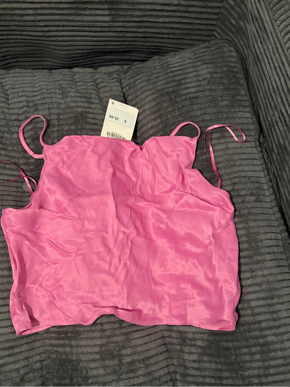 Zara Pink Satin Cami Tank Top